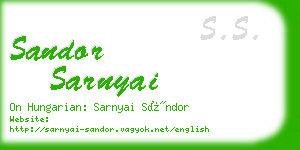 sandor sarnyai business card